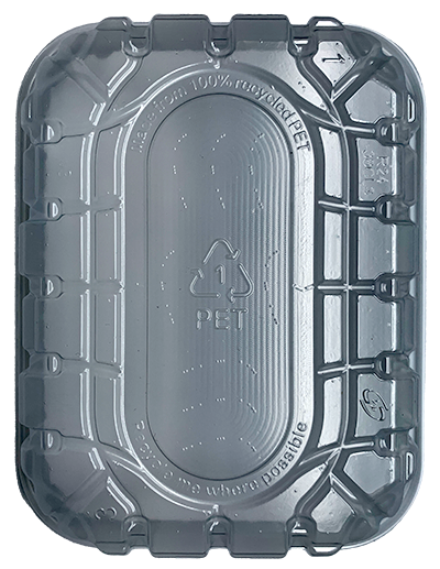 PET food tray with CurvCode